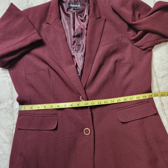 Size 18 Blazer Trench coat Collared long sleeves Wine color JOHN MEYER - Picture 11 of 15